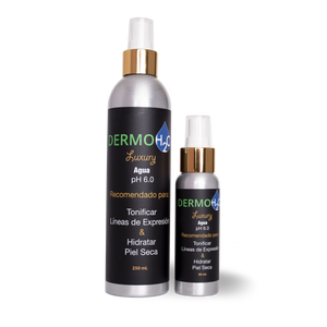 ¡SUPER OFERTA! SOLO DICIEMBRE 2024! Combo Dermo H2O Luxury pH 6.0 - Spray Antiarrugas (250 mL + 80 mL) para Hidratar Piel Seca y Suavizar Líneas de Expresión